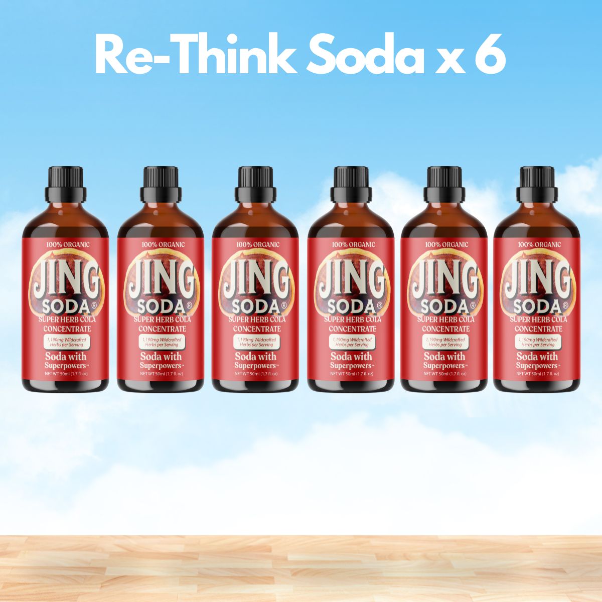 Jing Soda® Super Herb Cola - 6 Bottle Bundle!